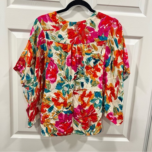 Vici Collection Tropicana Floral Kimono Top Size Small Colorful Button Front - Picture 8 of 8